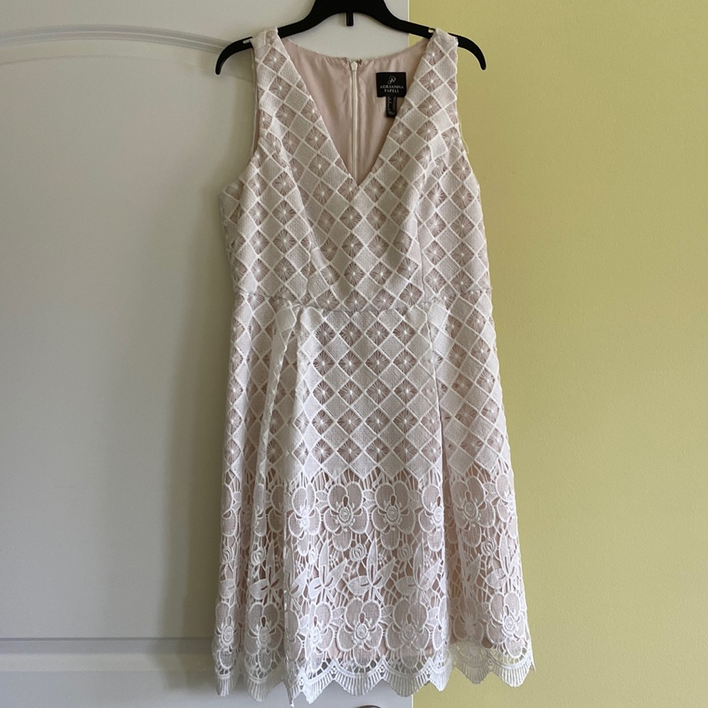 BHLDN Adrianna Papell lace mini dress Size 10p
